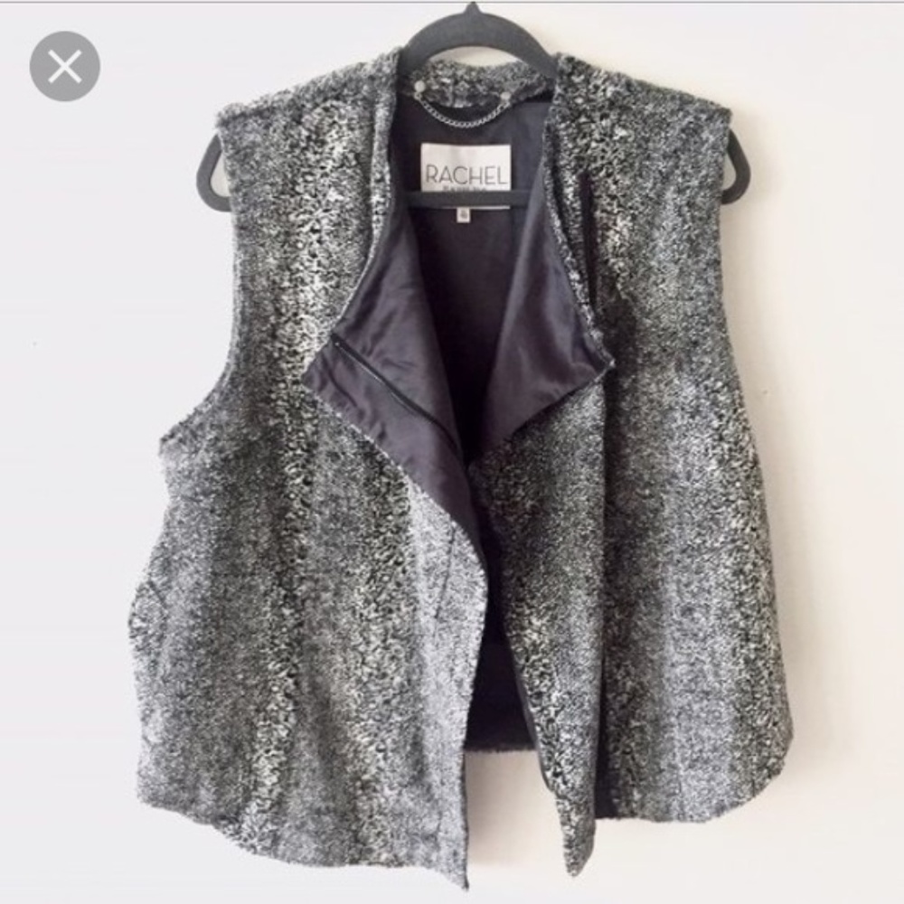 Rachel Roy | Faux Fur Asymetrical Zip-Front Vest